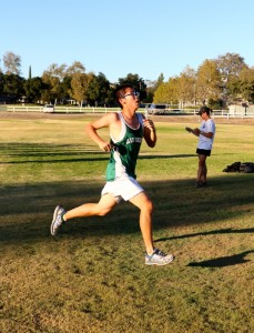 Junior Victor Gong finishes strong and sets a new personal best -- Photo by Eva Tseng