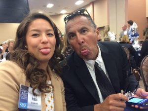 Ally Feiss and her advisor Fred Alvarez goof around at the Star Awards -- Photo by Jinny Feiss